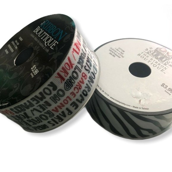 Zebra and Big Cities Ribbon Lot - Picture 1 of 5